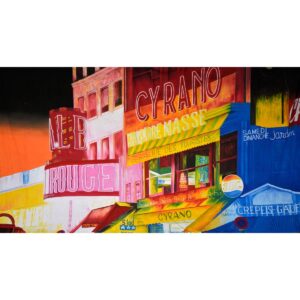 Parisian Burlesque Entrance Painted Backdrop BD-0512