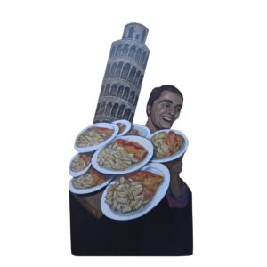 Cutout - Pizza Guy with Leaning Tower