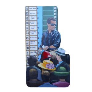 Cutout - Bookie with Horse Racing Punters