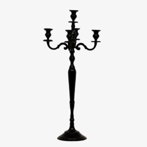 Black Polished 5 Arm Candelabra