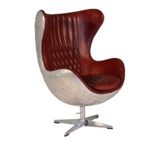 Retro Steel-Backed Egg Shaped Chair