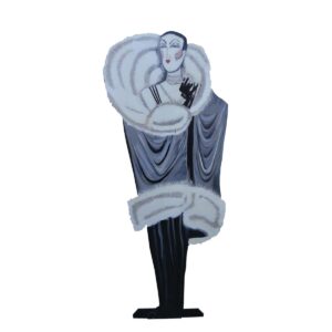 Cutout - Flapper in Big Coat with Fur Collar