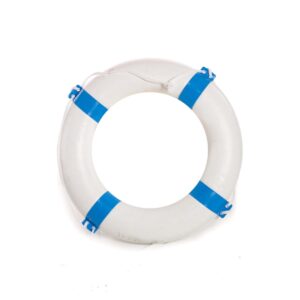 White and blue lifebuoy