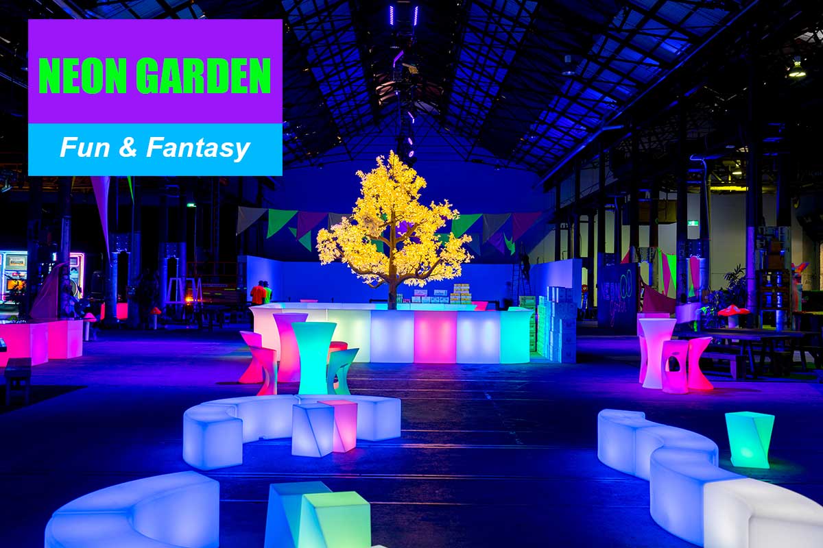 Neon Garden Theme - Brand Activation Themes at Sydney Prop Specialists