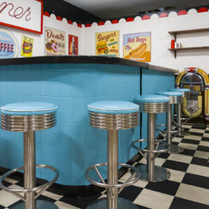 Diner Cocktail Stool - Blue