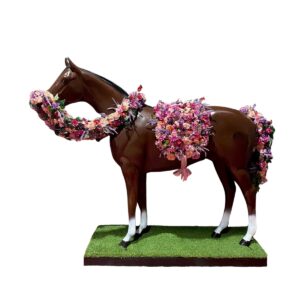 Horse lifelike statue - Spring Racing Brown