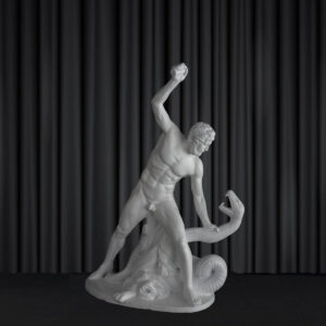 Greek Statue Hercules Fights Achelous Metamorphosed into a Snake
