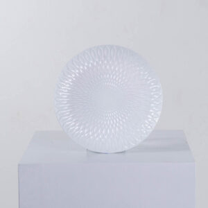Charger Plate - Contemporary White Sunburst Embossed