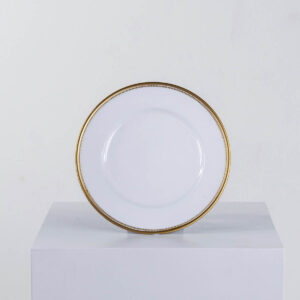 Charger Plate - Classic White and Gold Double-Rimmed