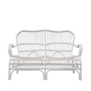 Cane Lounge - White - 2 Seater