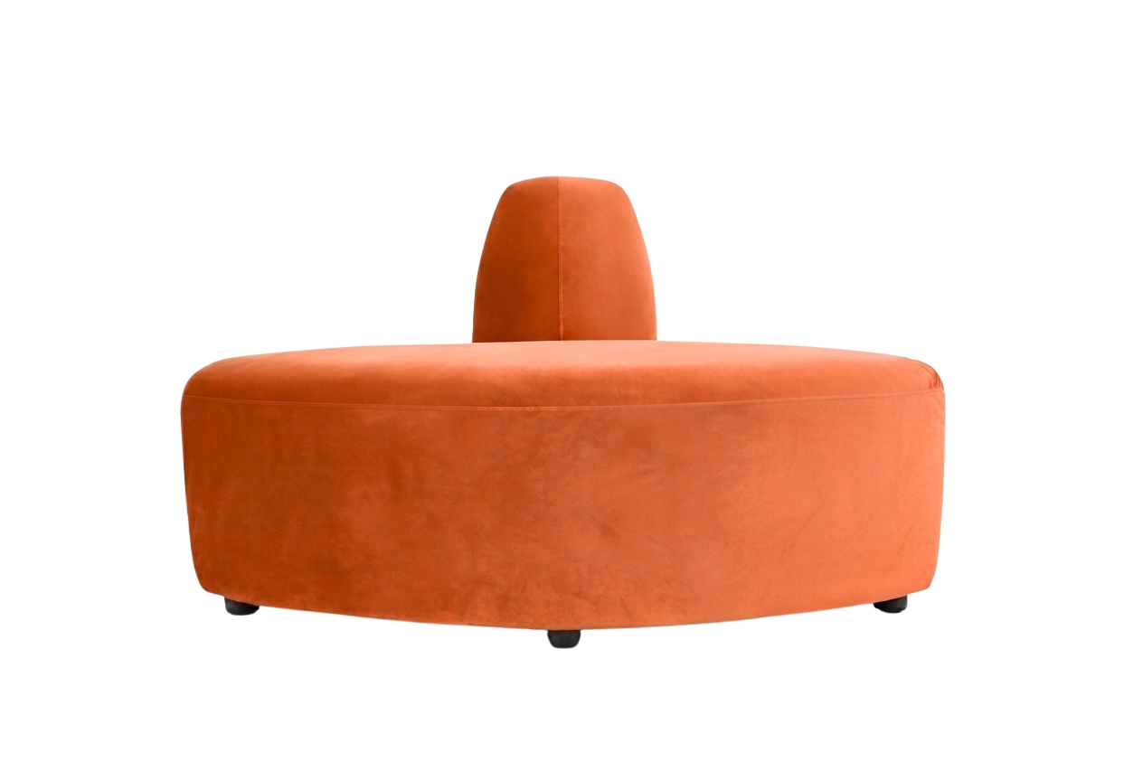 Chloe Lounge - Burnt Orange Cover - Semi-Circle End