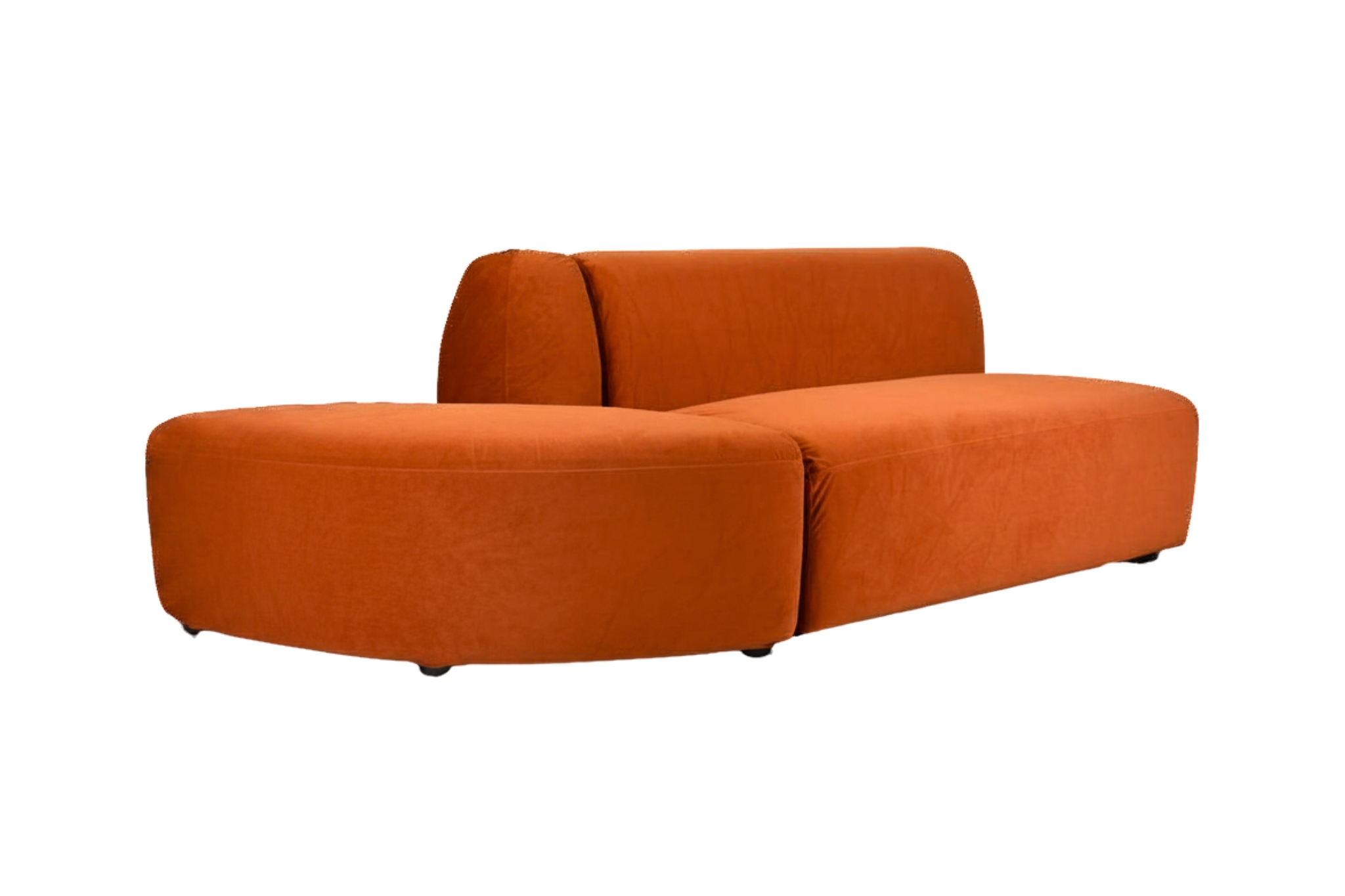 Chloe Lounge - Burnt Orange Cover - Semi-Circle End - Image 2